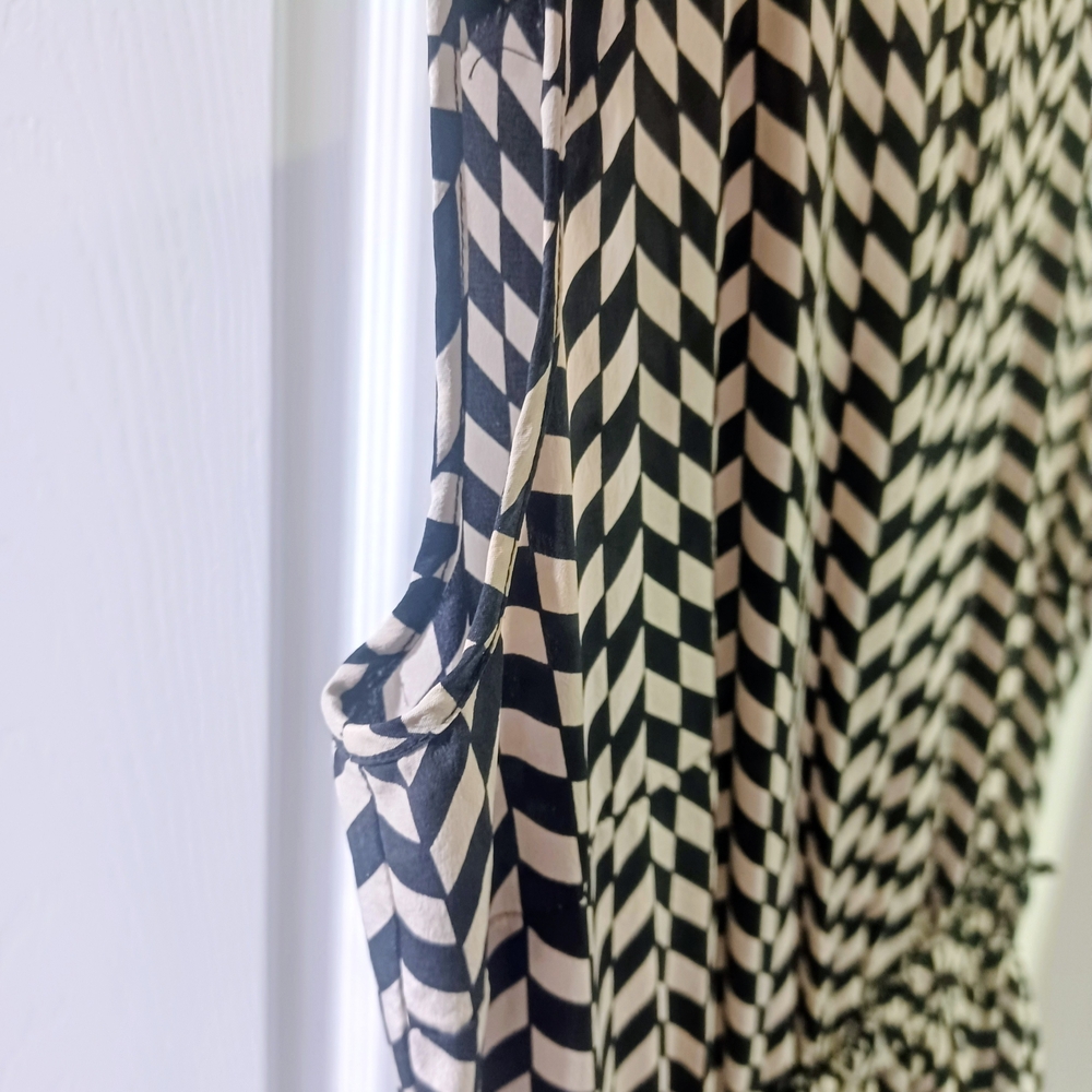 J. Crew Black and Beige Geometric Midi Dress - Picture 8 of 11